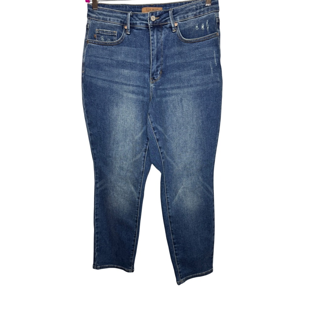 Judy Blue Slim Fit High Rise Distressed Dark Wash Jeans JB88776 DK Size 14W